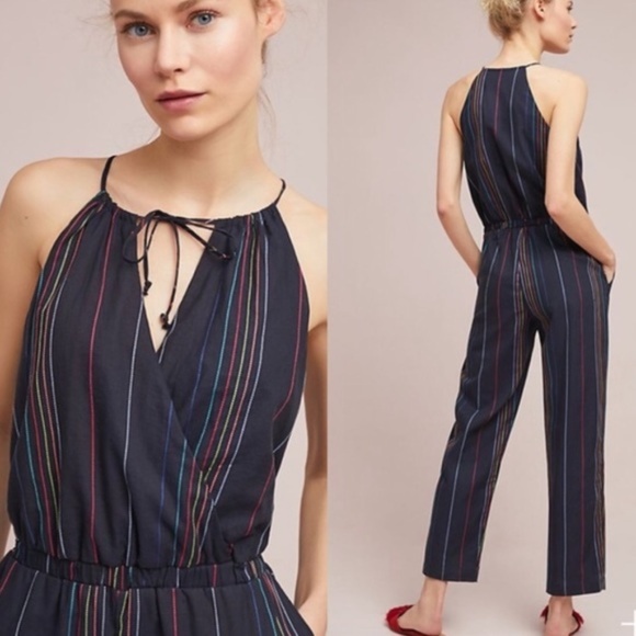 Anthropologie Pants - NWT Anthropologie Striped Halter Jumpsuit